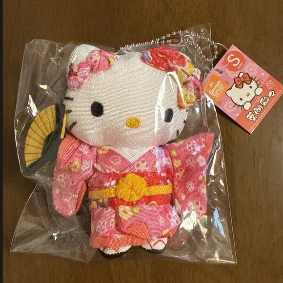 Sanrio Accessories - Sanrio Hello Kitty Plush Keychain Japan Exclusive Pink Cherry Blossom Kimono